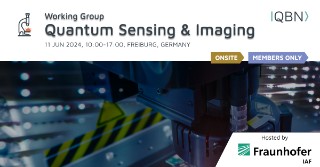 The QBN WG Meeting on Quantum Sensing and Imaging will take place on June 11, 2024 at Fraunhofer IAF.