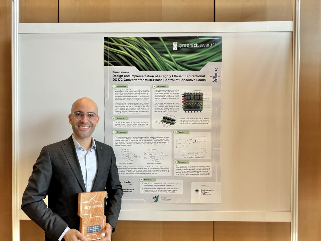Kareem Mansour presents his master's thesis written at Fraunhofer IAF at the MST Congress 2023