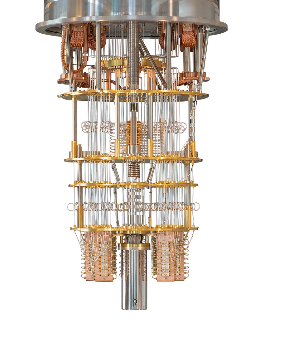 silver and copper coloured quantum computer from IBM