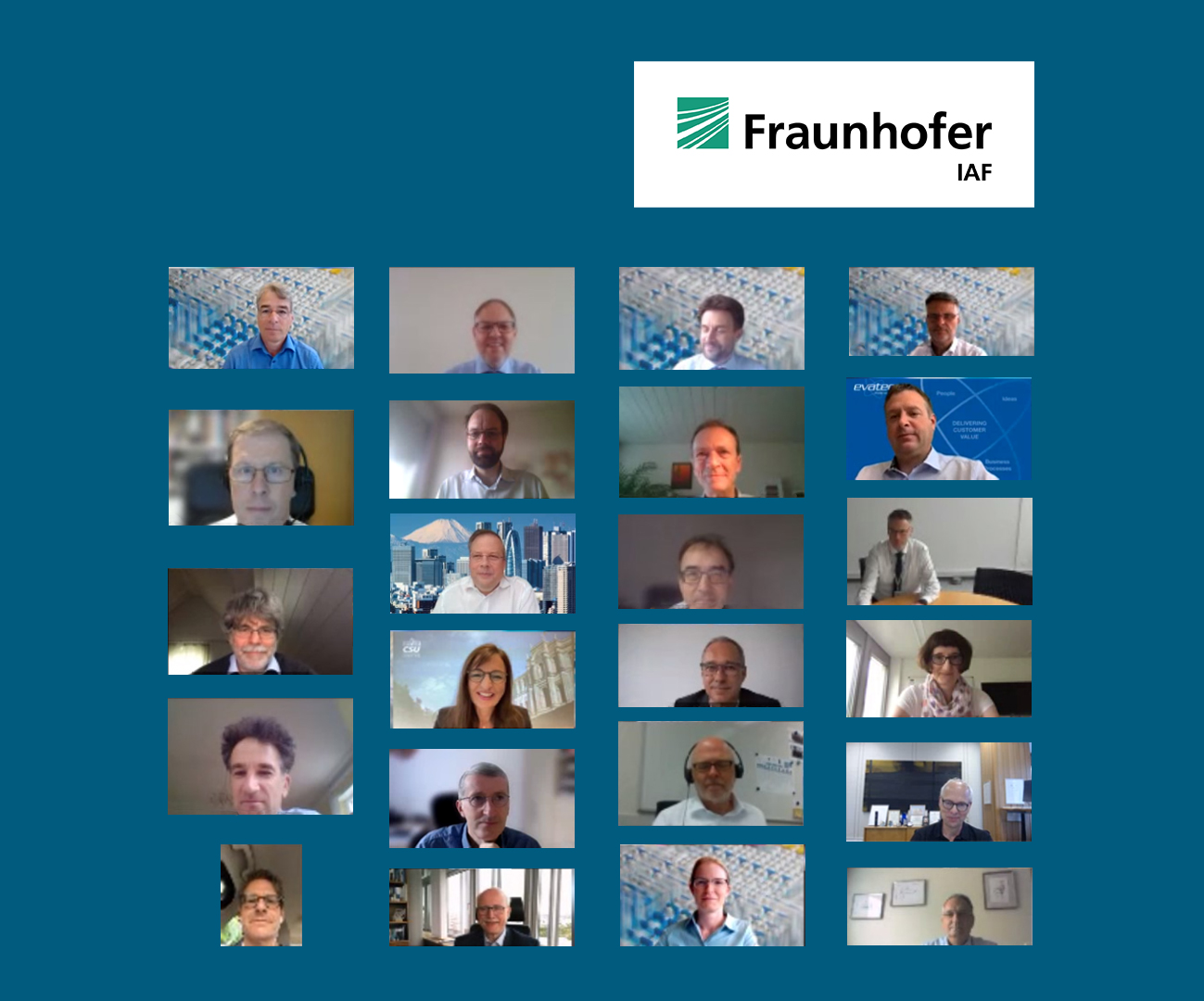Collage der Online-Kuratoriumssitzung des Fraunhofer IAF