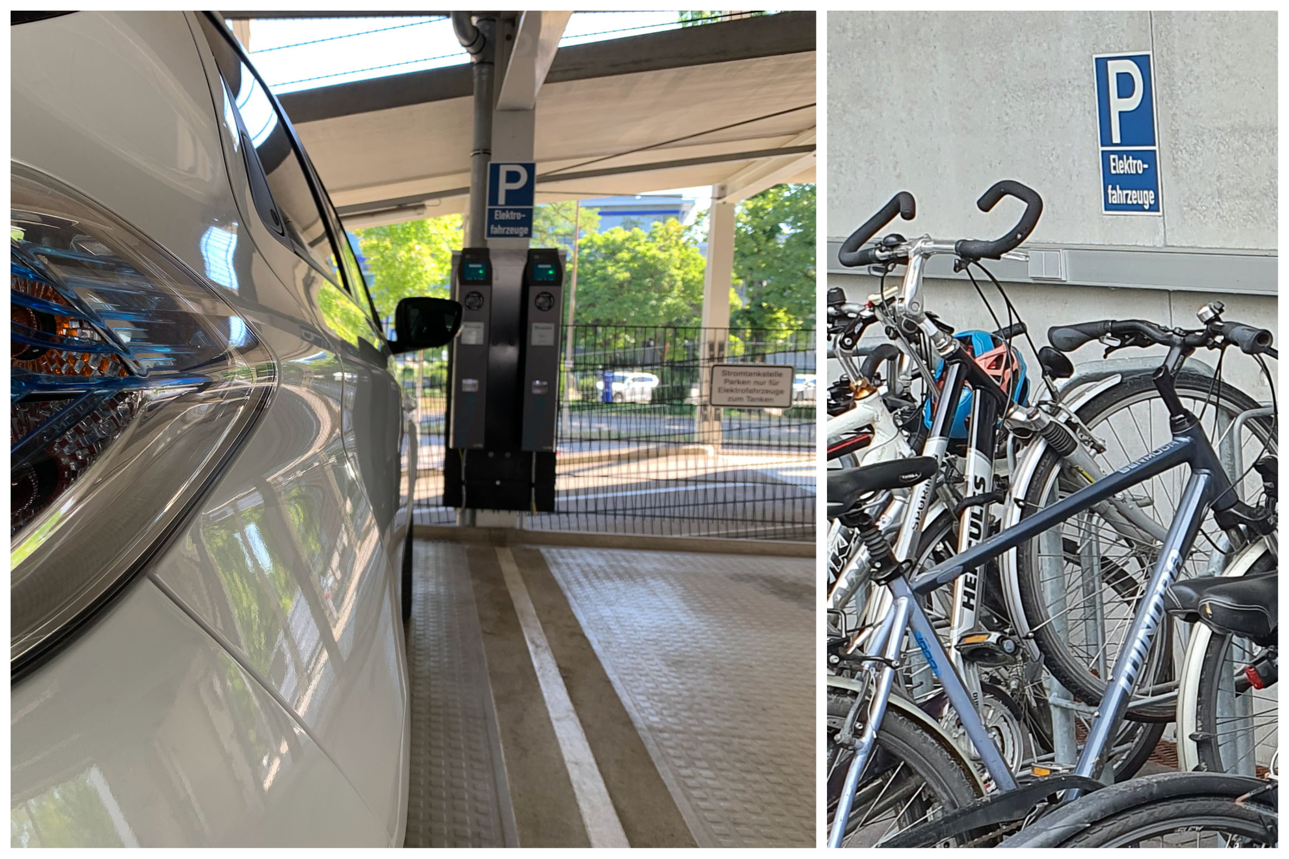 Stellplätze und Ladestationen für E-Bikes und E-Autos am Fraunhofer IAF
