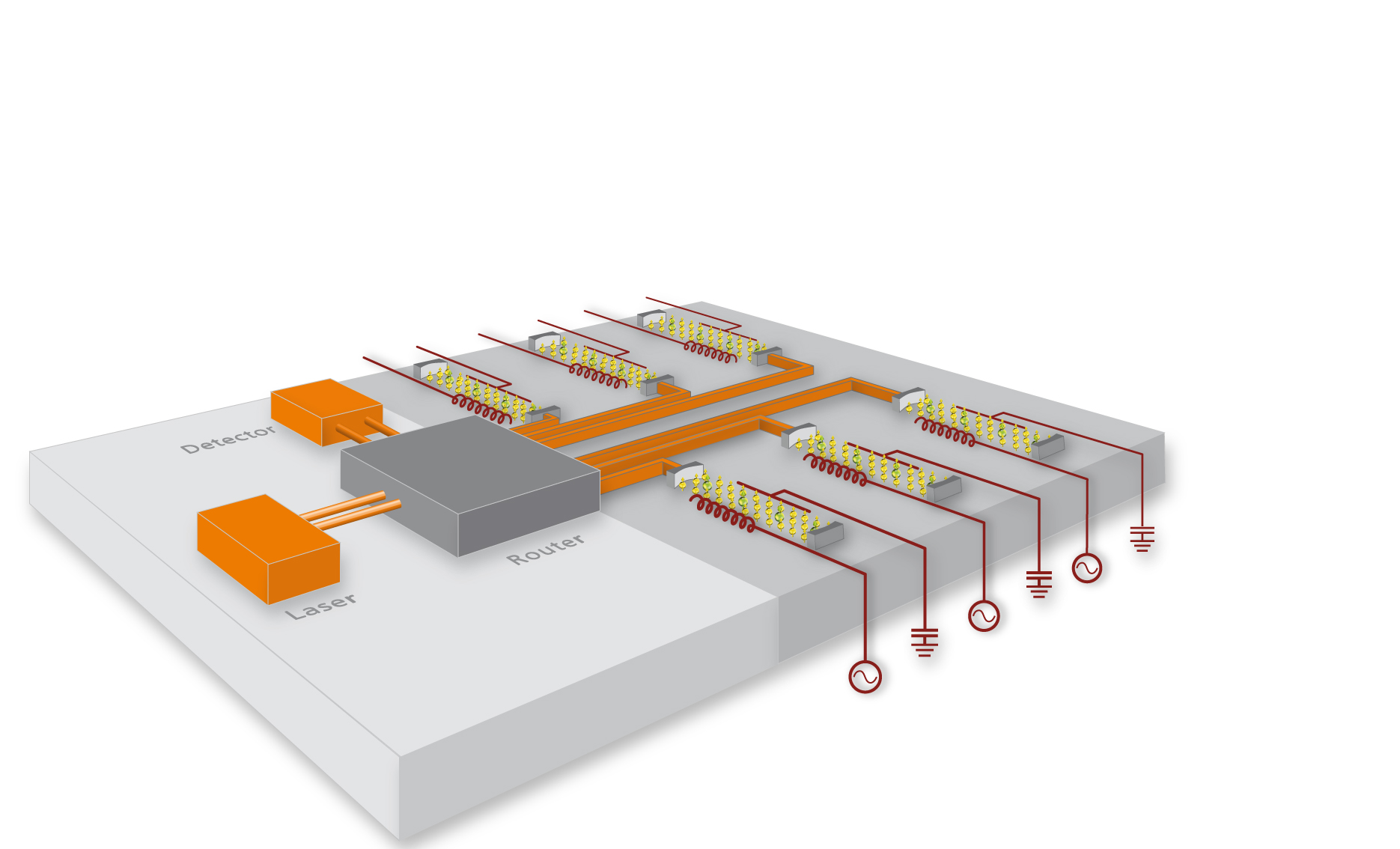 Schematic drawing of a scalable quantum processor