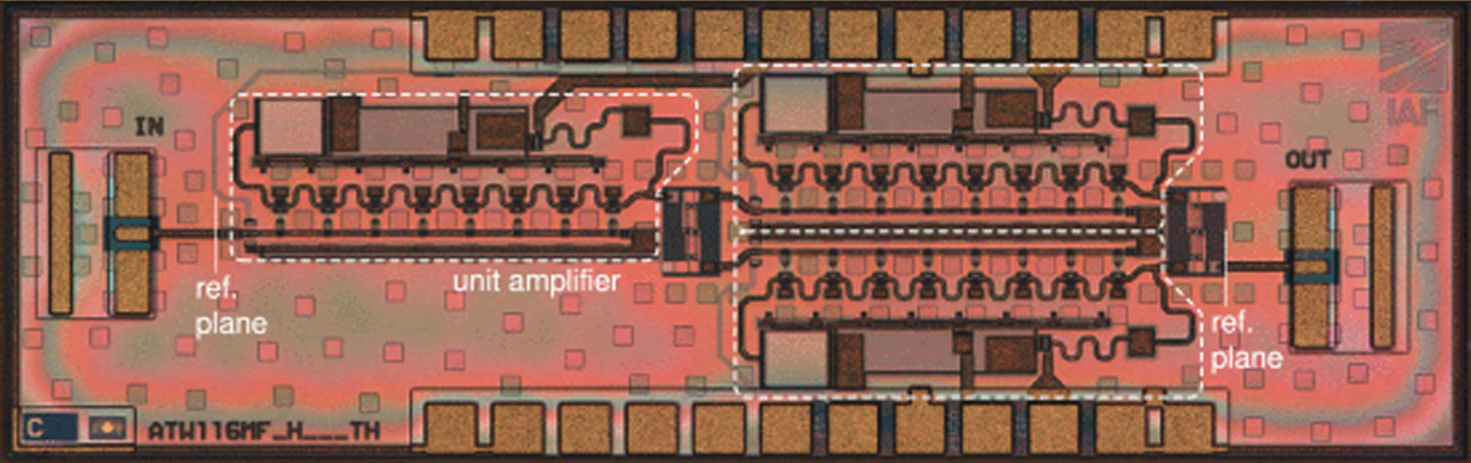 Photograph of the PA-MMIC developed by Fraunhofer IAF