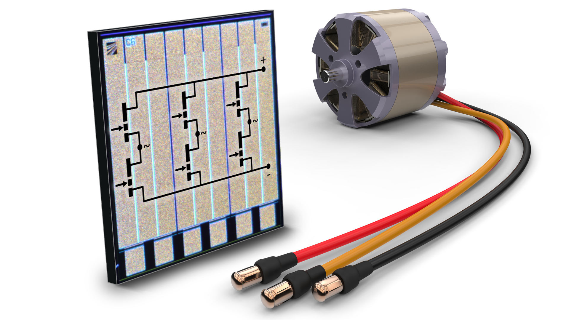 3-phase motor inverter GaN IC 3-phase motor inverter GaN IC by Fraunhofer IAF